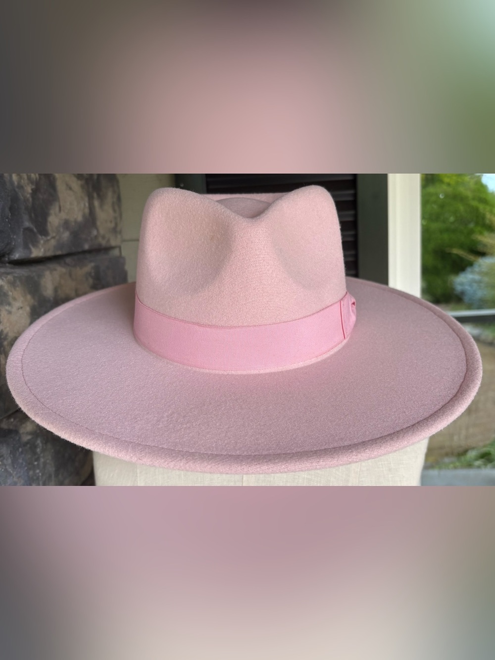 Poppy & Peonies Classic Rancher Felt Hat Dusty Pink Festival Boho Western Chic